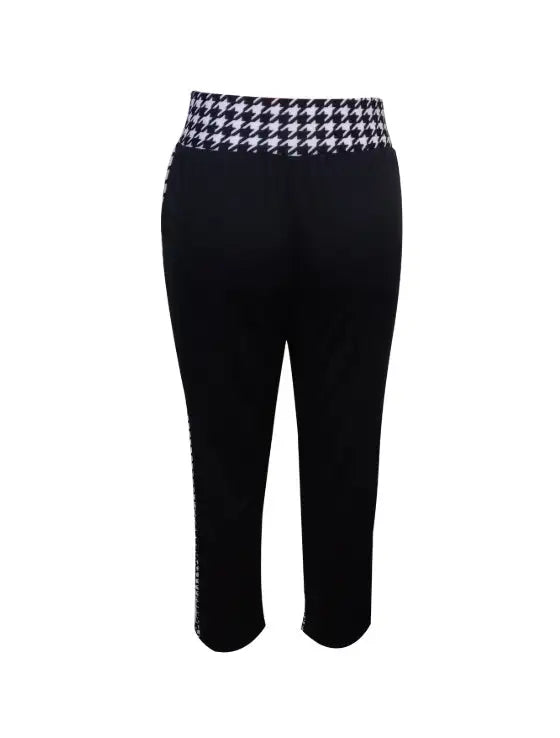 Ladies' Solid Color Herringbone Button Fashionable Slimming Casual Pants