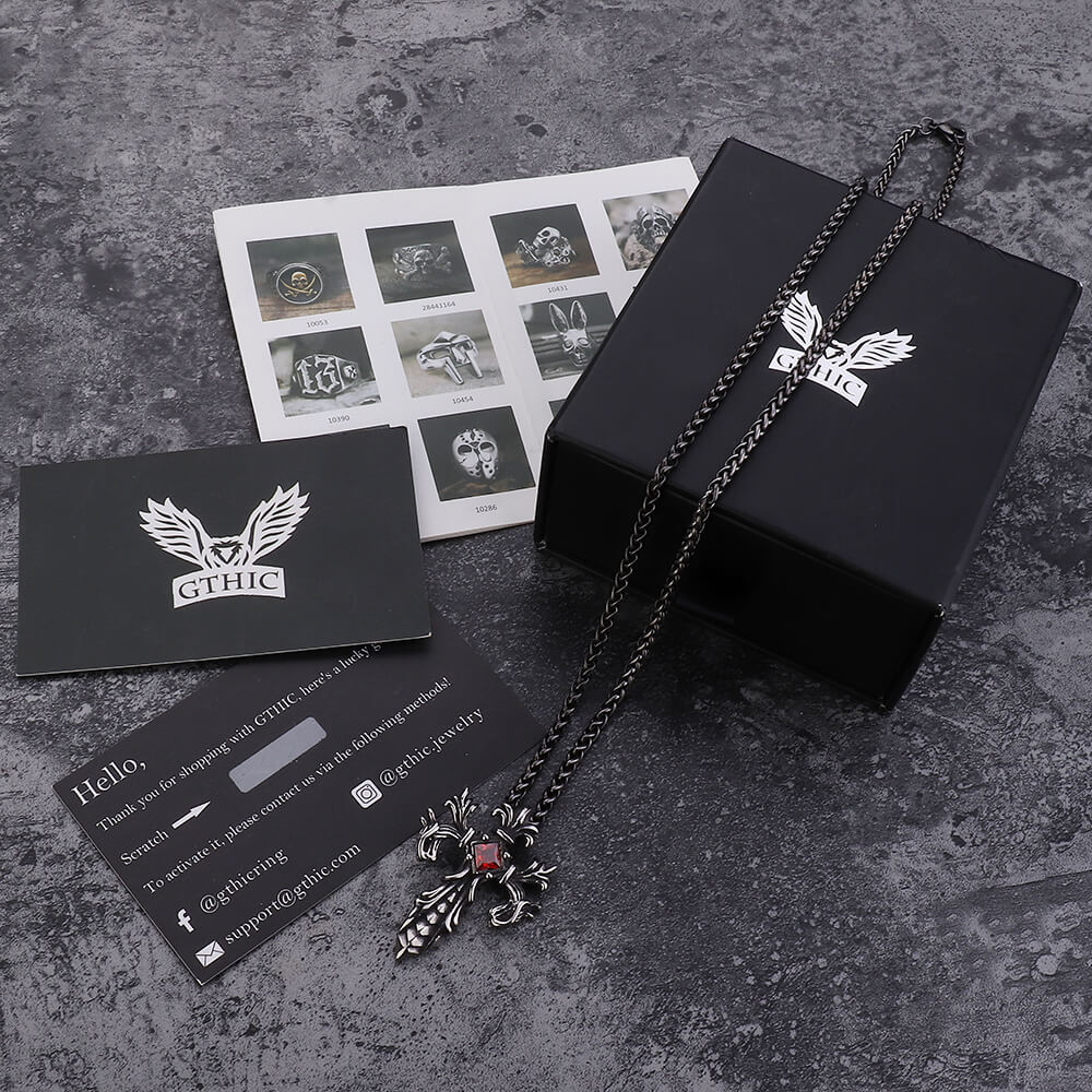 Double Dragon Cross Stainless Steel Pendant