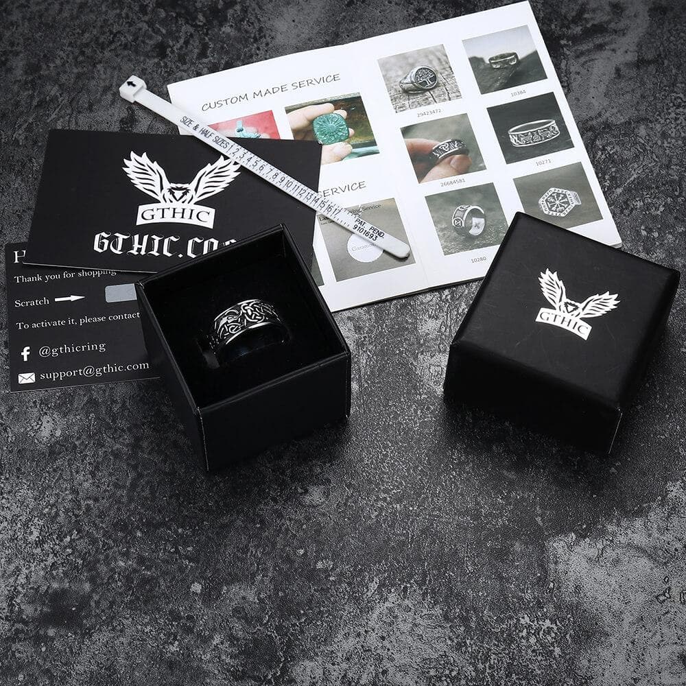 Dragon Head Celtic Knot Stainless Steel Viking Ring