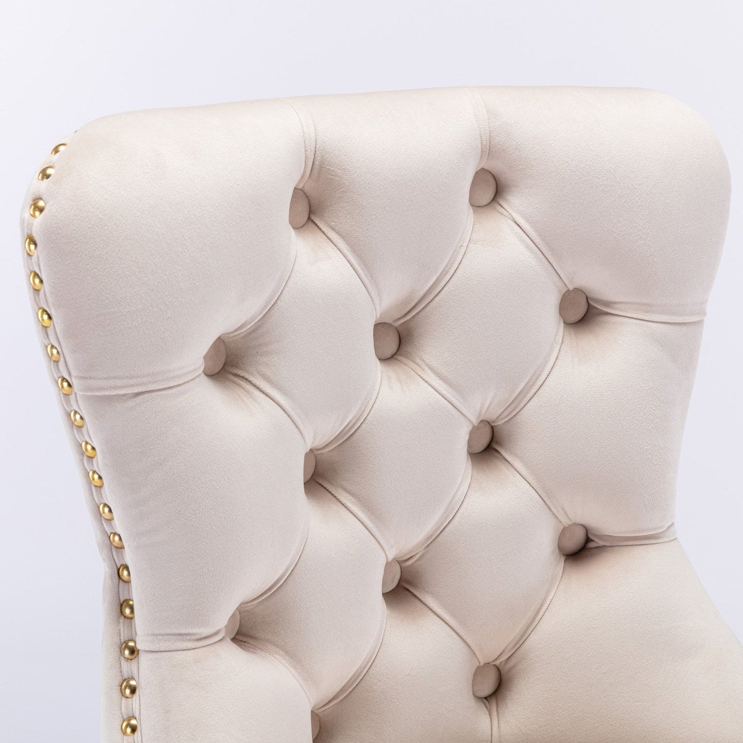 Set of 2 Thick Golden Swivel Velvet Barstools