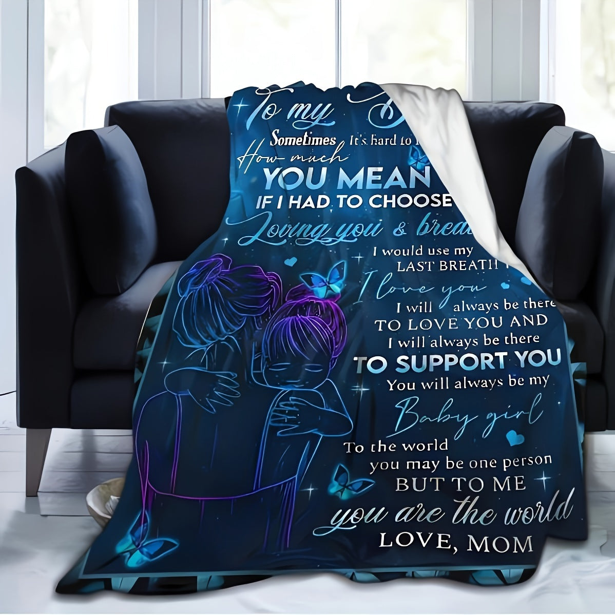 1pc Personalized Blanket - Soft, Cozy, and Heartfelt Gift for Daughter's Birthday, Graduation, and Wedding Celebrations