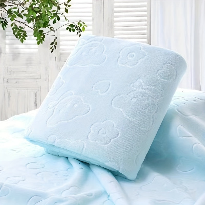 Ultra-Soft Plush Polyester Pet Bath Towel and Blanket - Highly Absorbent Quick-Dry Dog Bath Towel for Grooming, Drying, Sleeping - Durable Pet Towels for Dogs and Cats - 27.56" x 55.12"