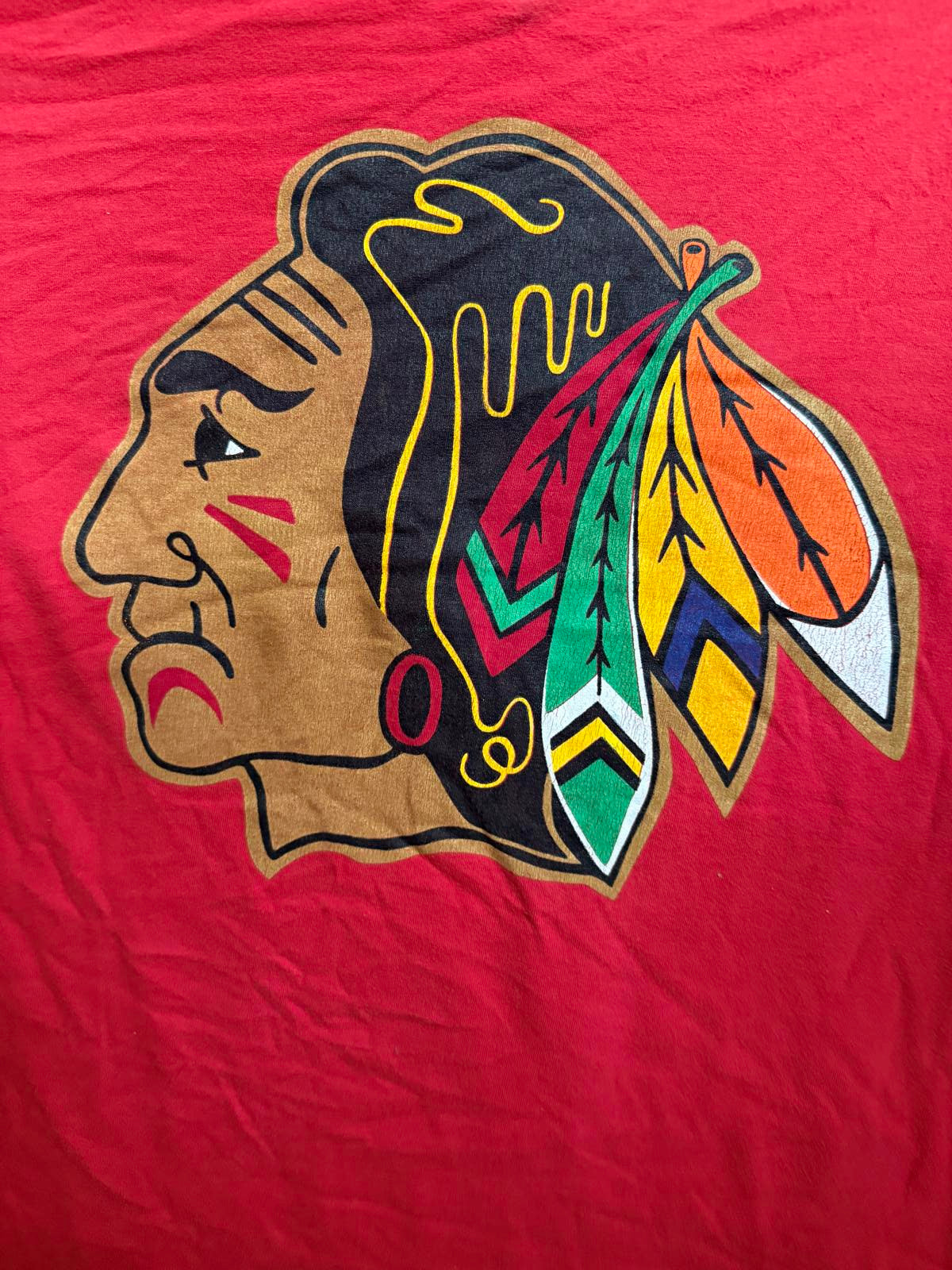NHL Chicago Blackhawks T-shirt Jersey Hockey V-Neck L