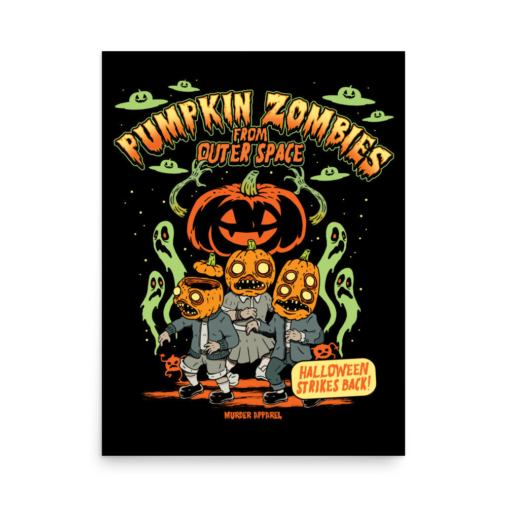 Pumpkin Space Zombies Poster