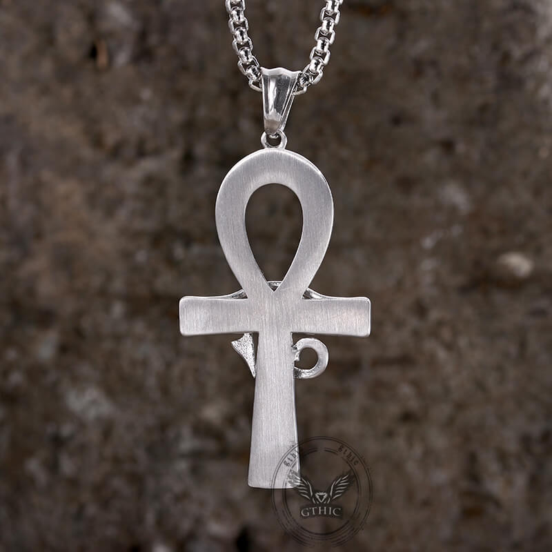 Eye of Ra Ankh Cross Stainless Steel Pendant