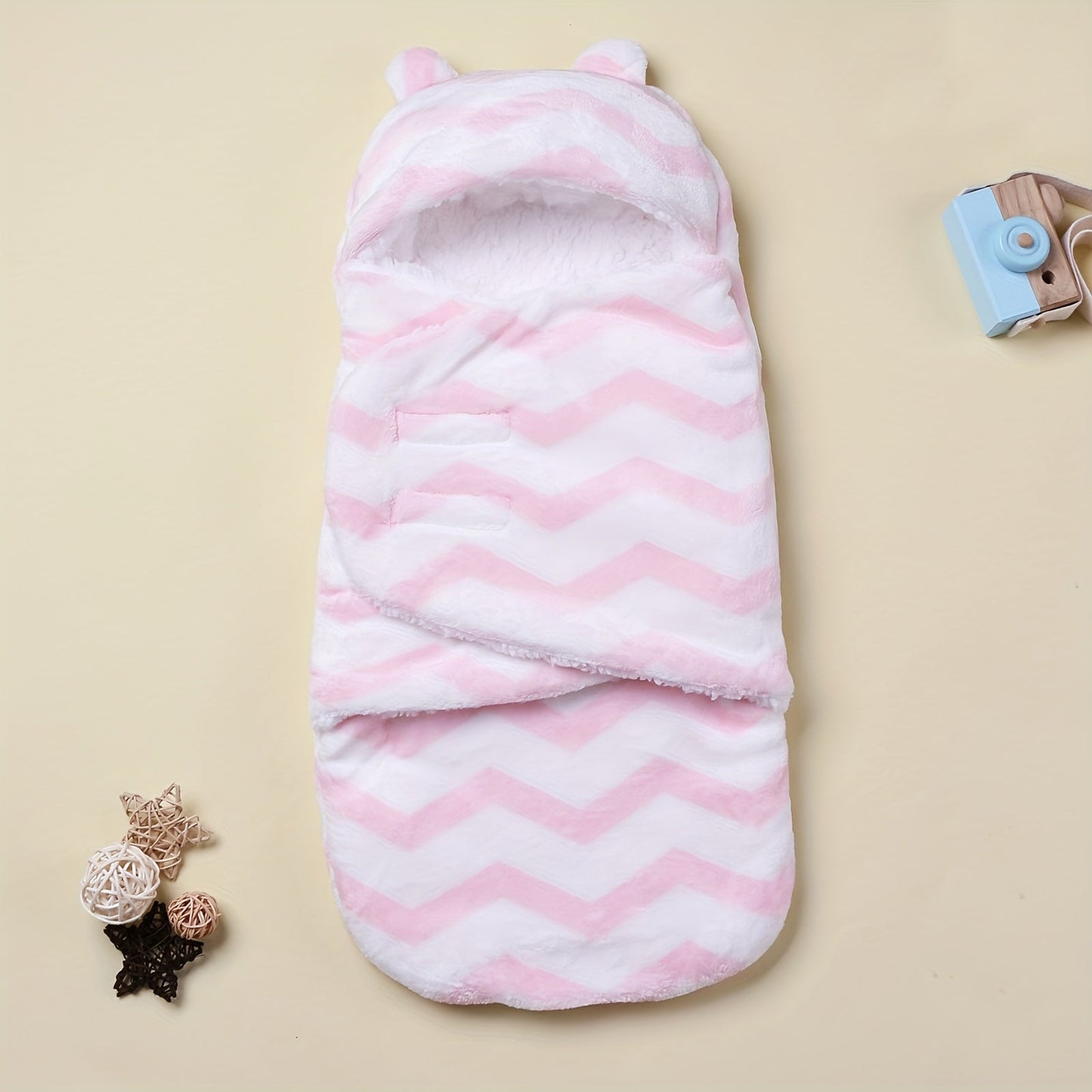 1pc Baby Wrap, Newborn Flannel Thickened Soft Swaddling Blanket