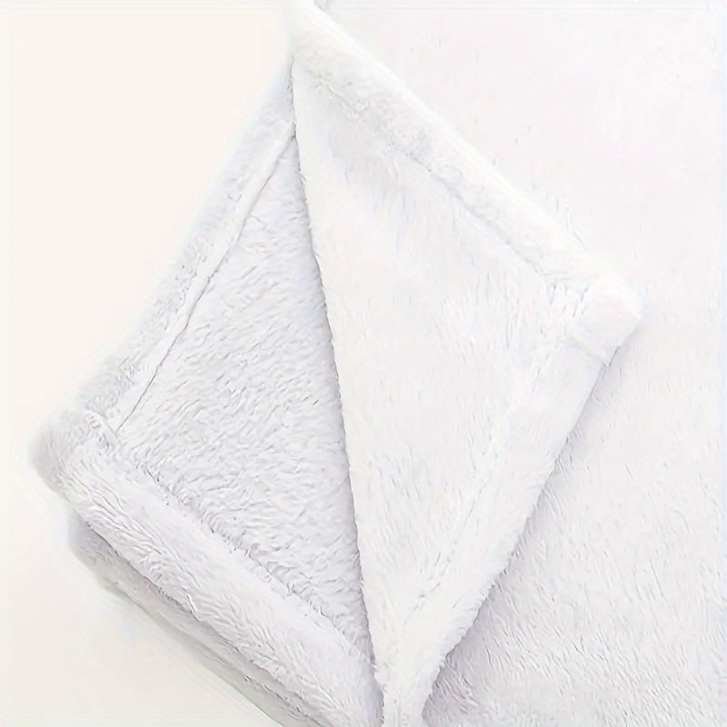 1pc Flannel Digital Printed Throw Blanket Sofa Blanket, Home Leisure Blanket, Air Conditioning Blanket, Nap Blanket, Soft And Comfortable Halloween Cute Hat Cat White Ghost Bat Pumpkin Bed Blanket