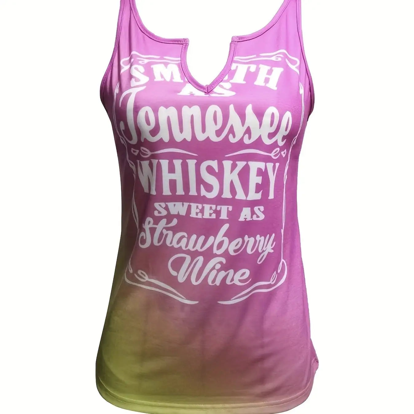 Ladies' Gradient Color Letter Printed Casual Versatile Fashion Vest