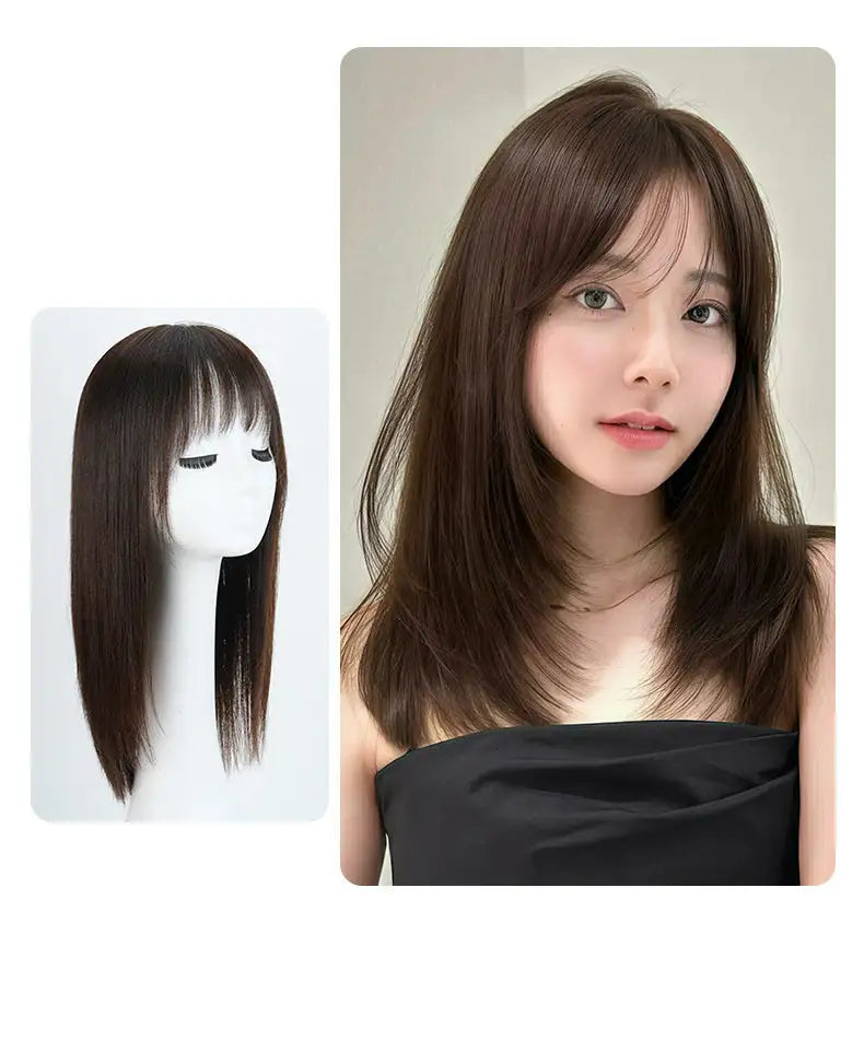 Women's Hand Woven Double Delivery Needle Wig Sheath Real Human Hair Silk Sleeve