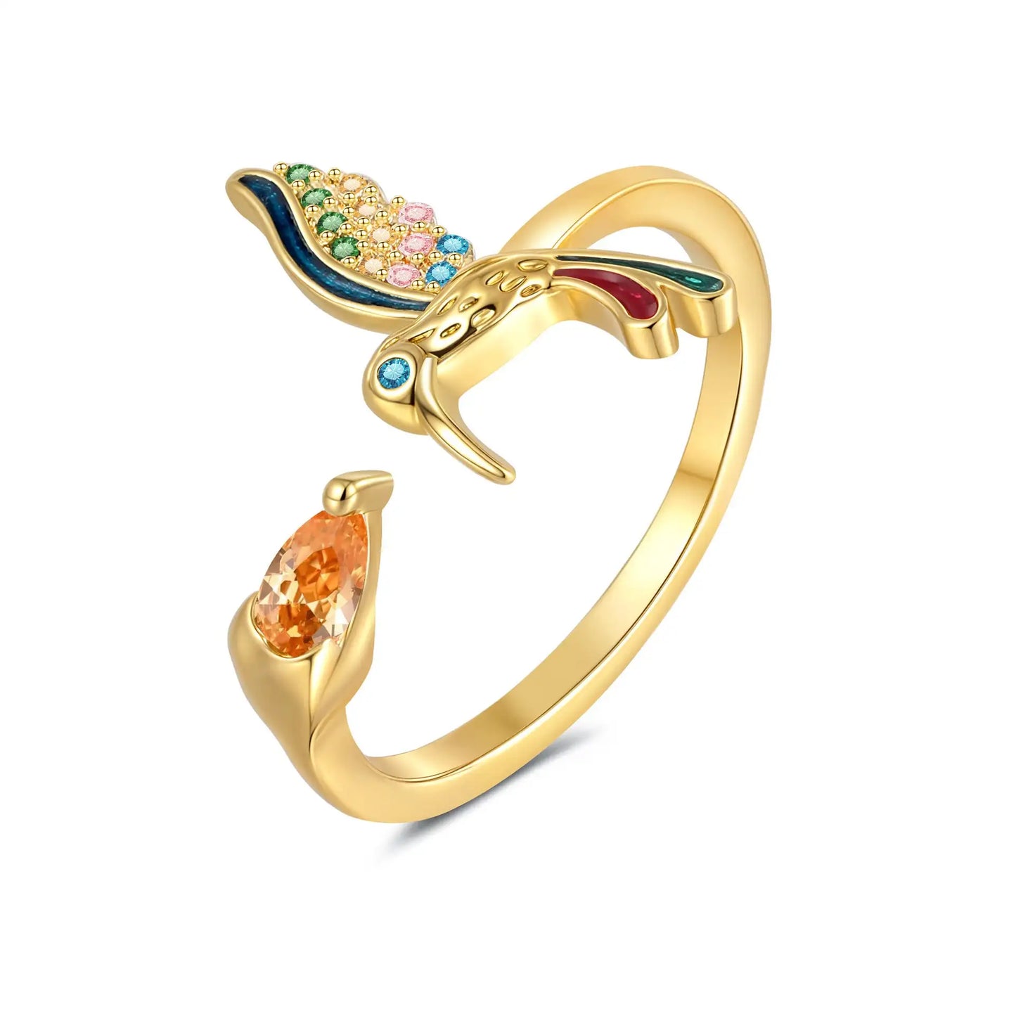 Adjustable Hummingbird Ring Female Fashion Simple