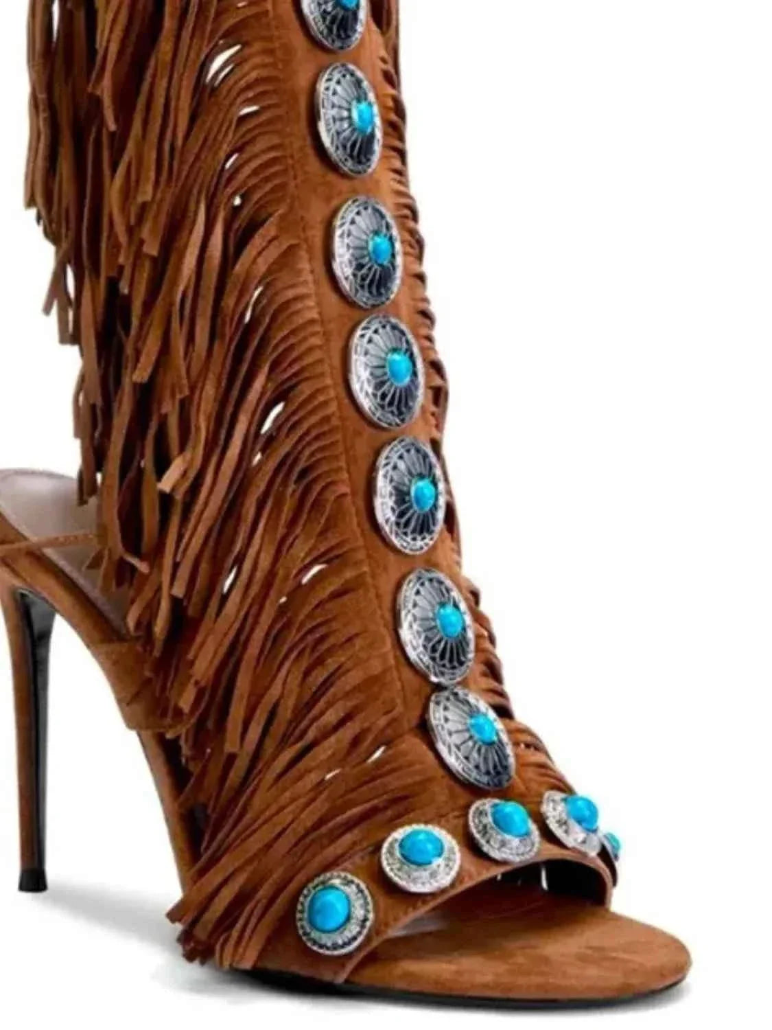 Fringe Lace Up : High Heel Sandal