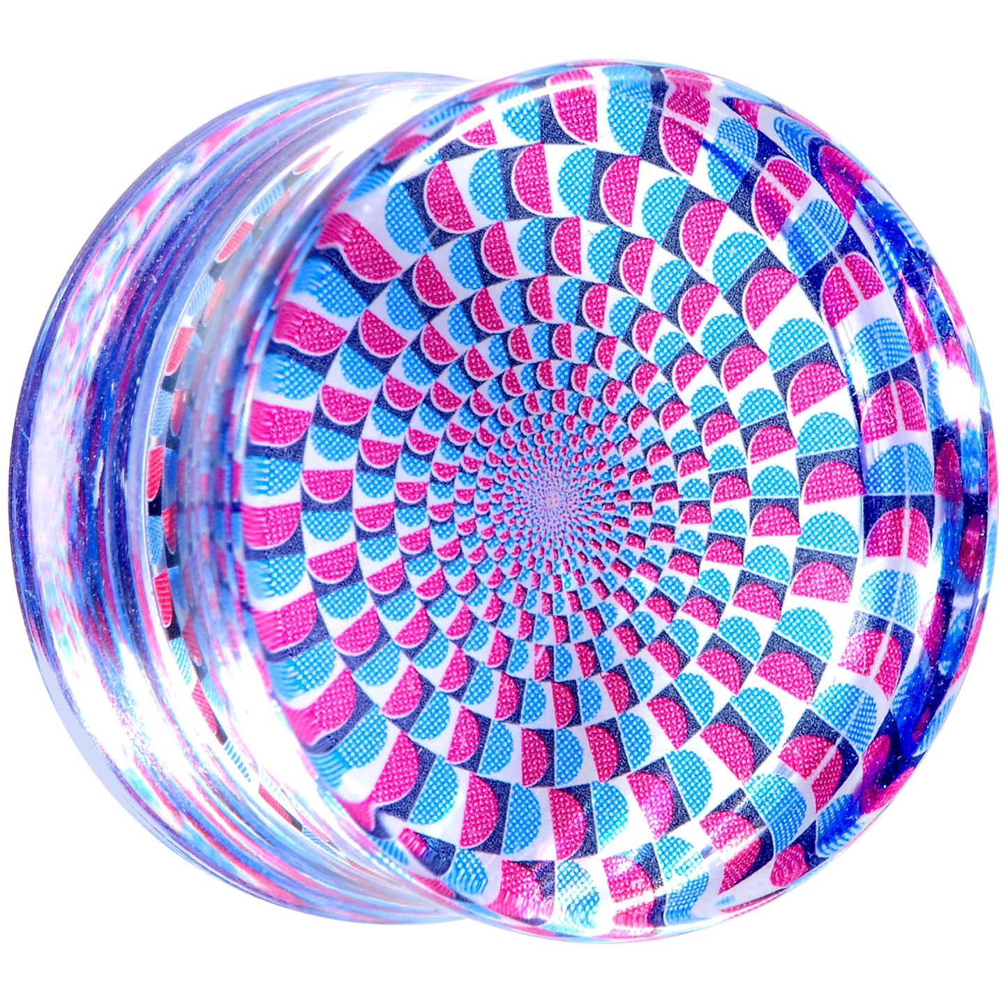 Clear Acrylic Optical Illusion Saddle Plug 14mm to 25mm