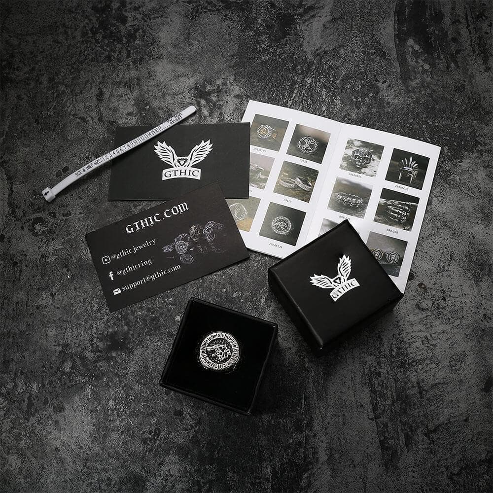 Fenrir Wolf Amulet Signet Viking Ring