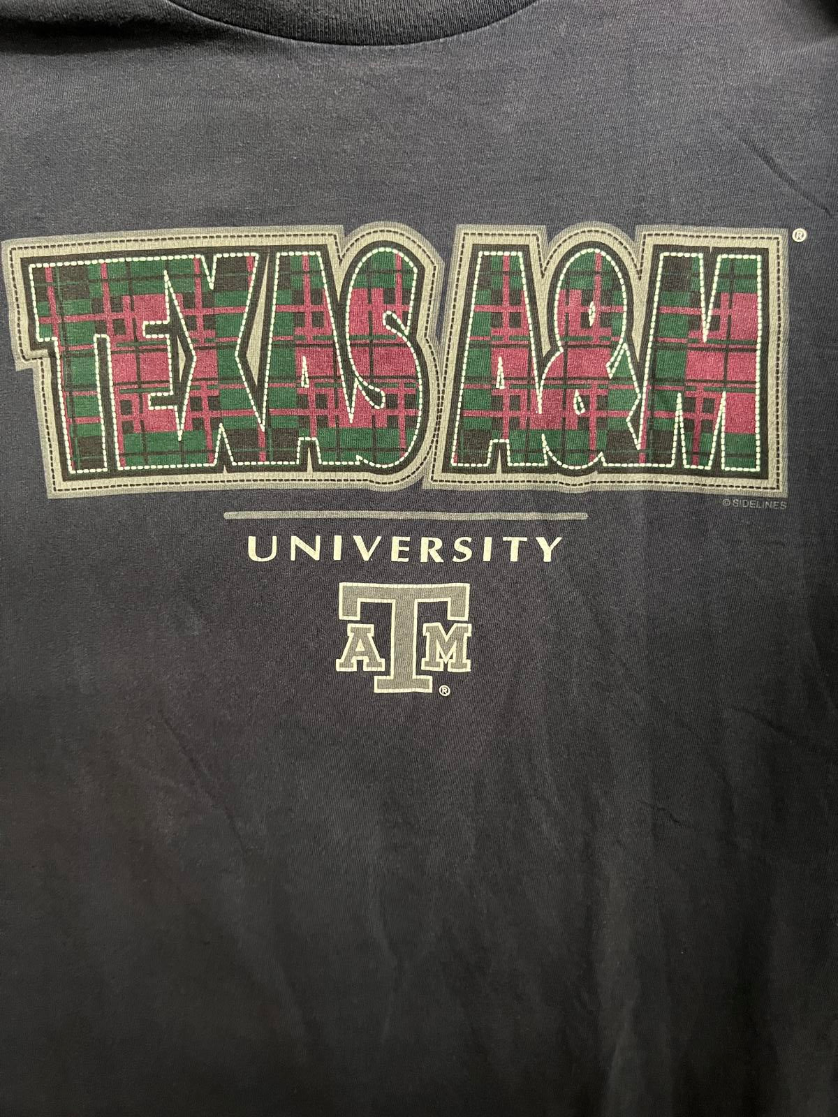 Faded Texas A&M University Plaid T-shirt - Aggies- 2XL