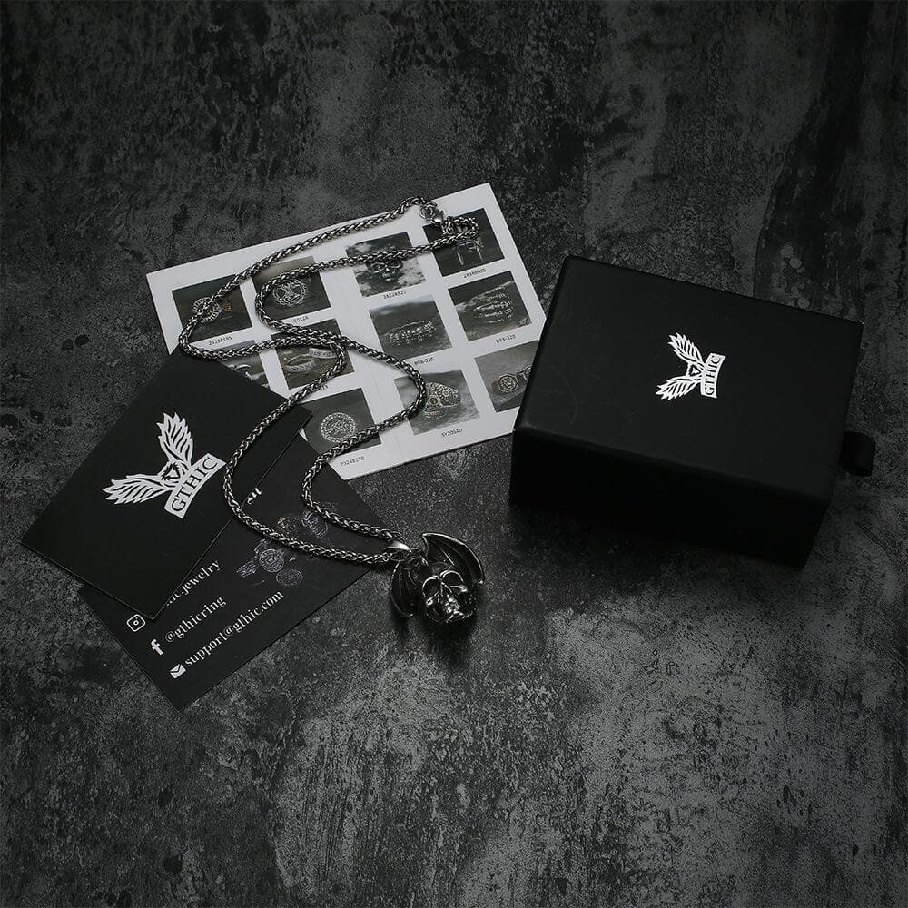 Flying Dragon Skull Stainless Steel Pendant