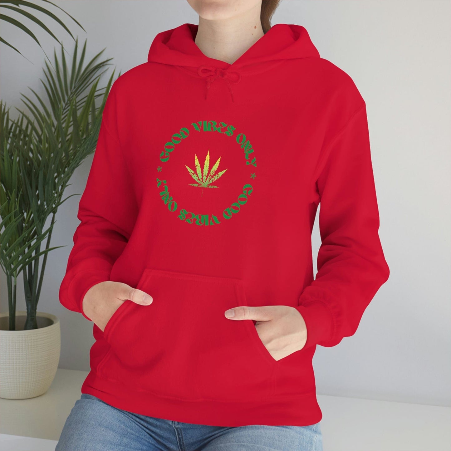 Good Vibes Only Hoodie Weed Emblem