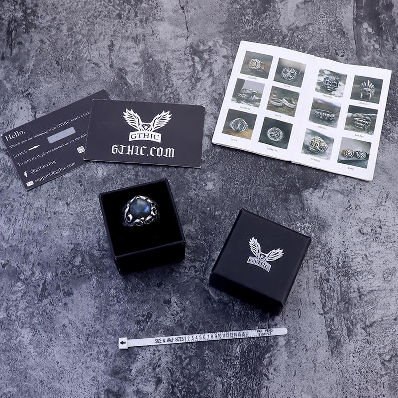 Gothic Moonstone Stainless Steel Ring