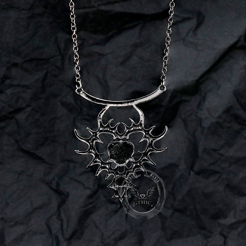 Gothic Thorn Double Heart Alloy Pendant