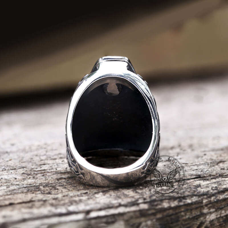 Gothic Vampire Coffin Stainless Steel Cross Ring