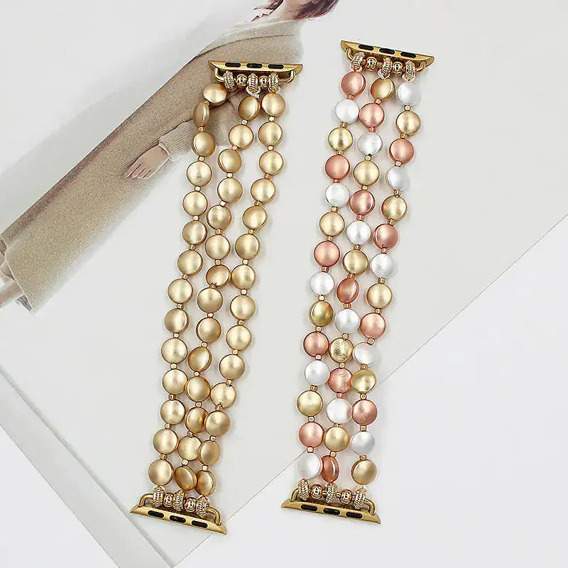 Round Beaded Strap Band for Watches