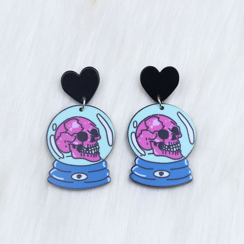 Halloween Skeleton Hands Acrylic Skull Earrings