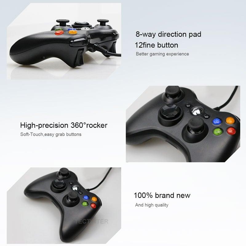High Quality Black USB Wired Joystick Vibration Gamepad Controller Compatible With PC Monitor Laptop Smart TV
