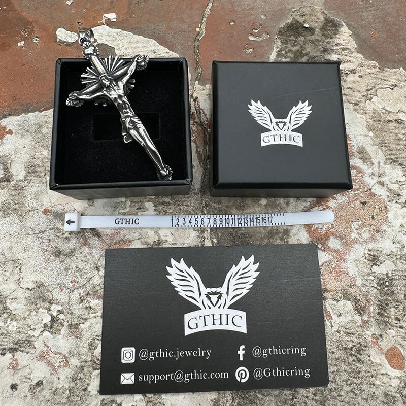 Holy Light Jesus Suffering Stainless Steel Cross Pendant