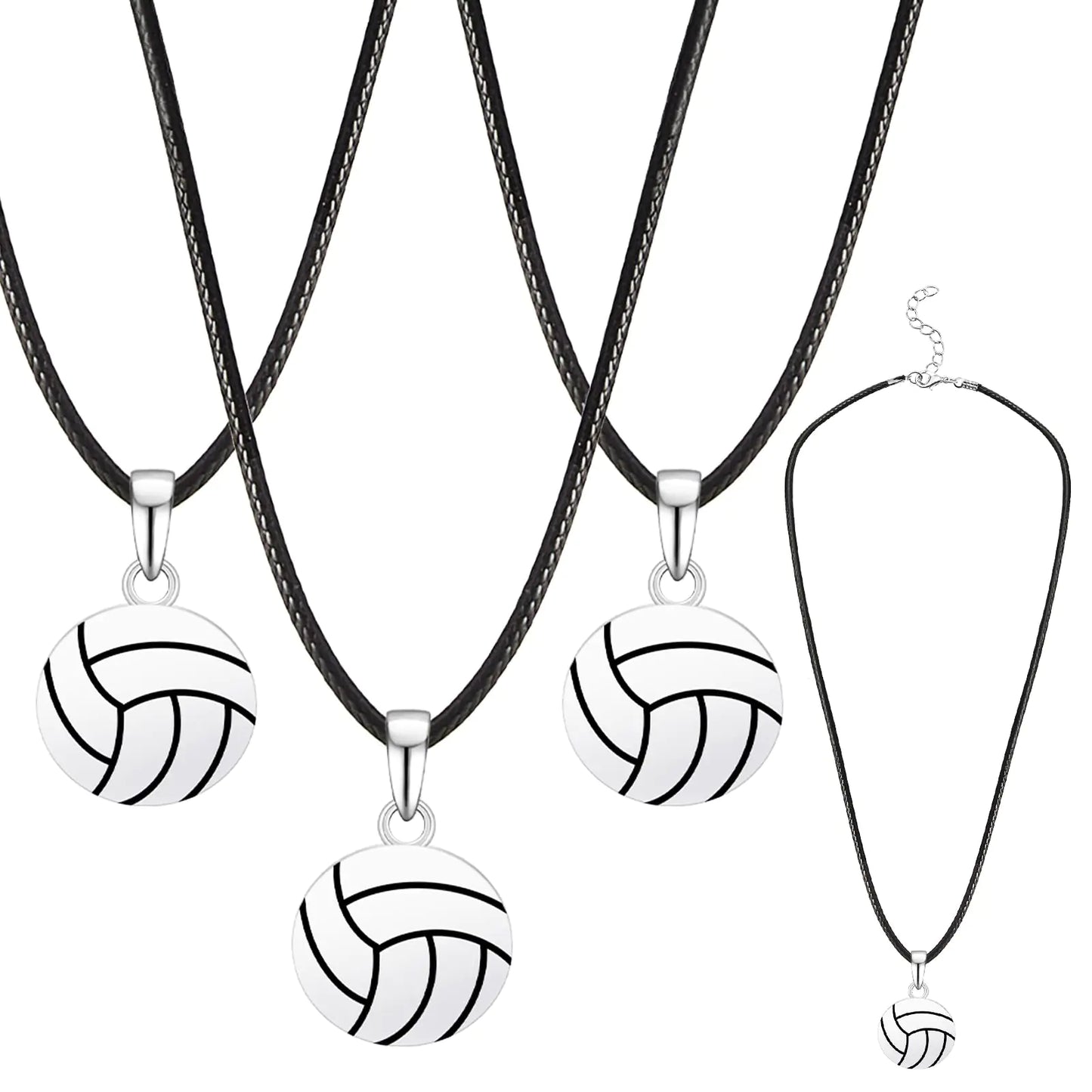 Yunlly 12 Pcs Volleyball Charm Necklaces Adjustable Jewelry Volleyball Necklace Sport Charm Necklaces Jewelry Gift Female Team Players