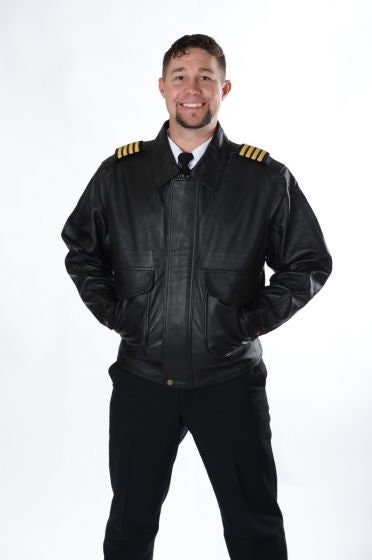 Handmade Professional Pilot Uniform Leather Jacket Real Leather with Epaulettes