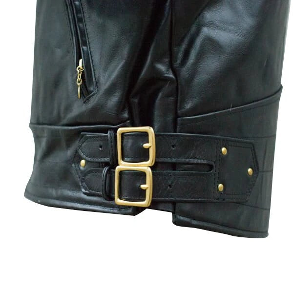 Handmade Brandford's Biker Style Leather Jacket With Quilted Stitching Details