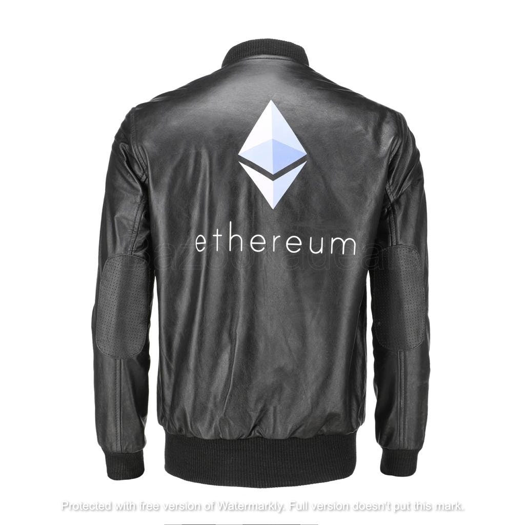 Handmade Ethereum Bomber Crypto Leather Jacket