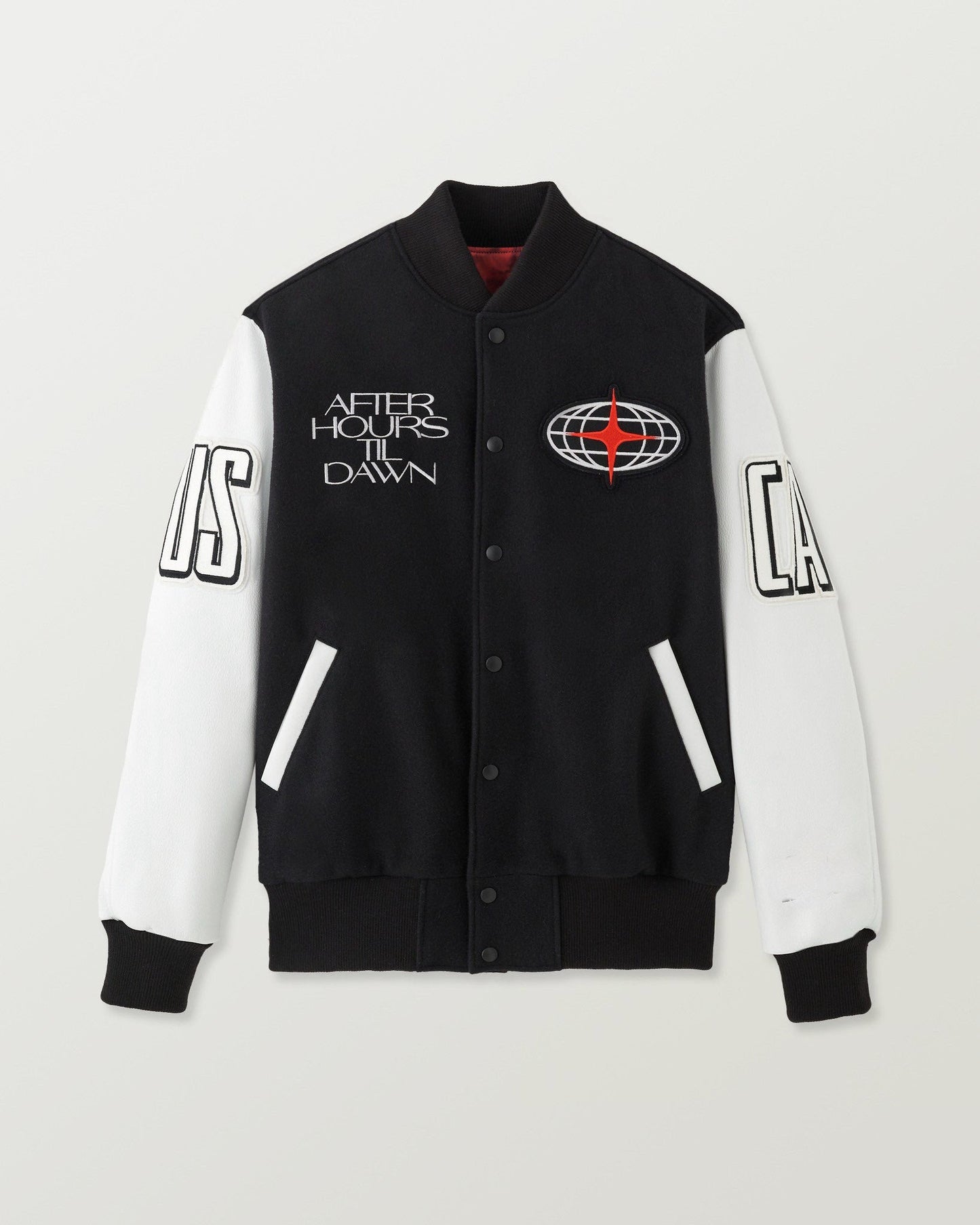 Handmade Weeknd Stadium Varsity Jacket Black and White Handmade Cosplay