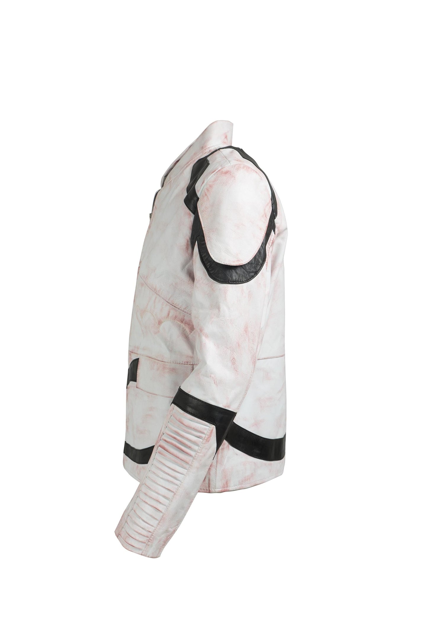 The Starwars StormTrooper Inspired White Leather Jacket Designed and Handcrafted by Ox and Bulls