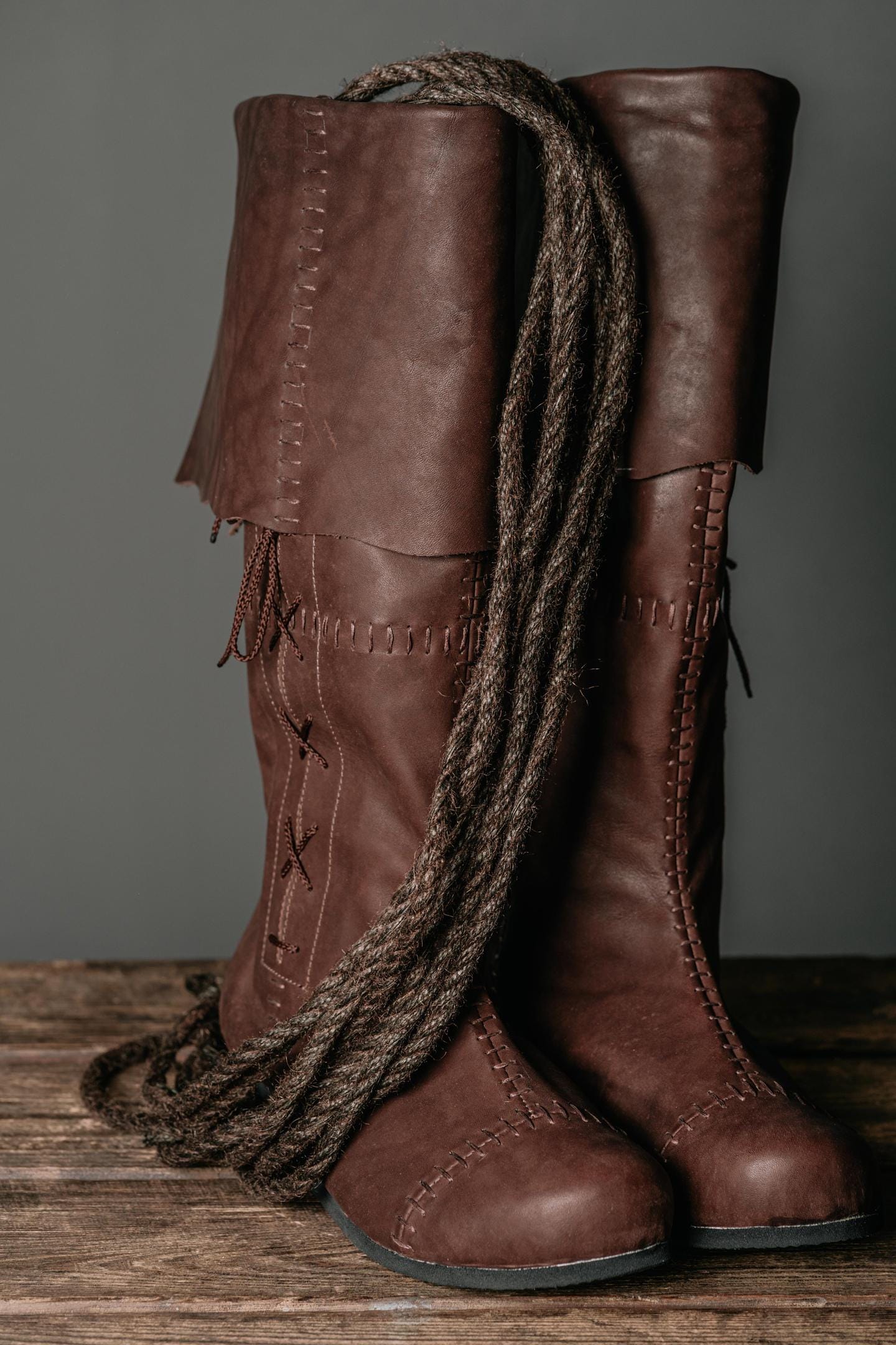 Brown High Leather Boots "Aragorn"