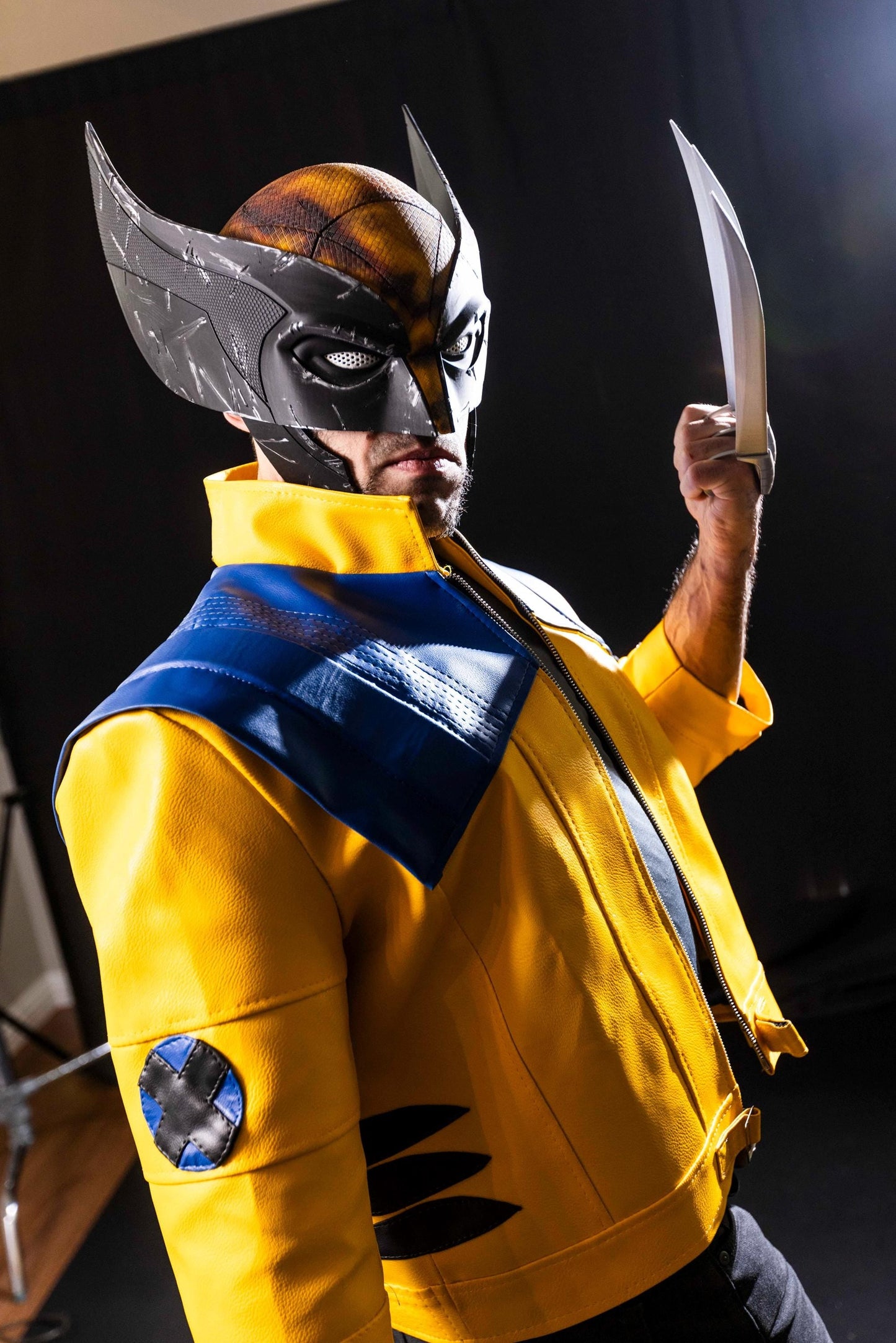 Rivals Wolverine Yellow Leather Jacket Inspired by the Attack of the Sentinels Wolverine Jacket Cosplay