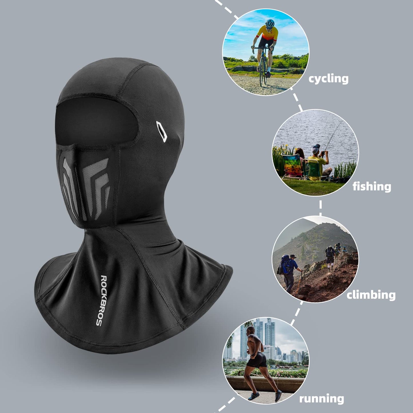 ROCKBROS Summer Balaclava Cooling Face Mask Cover Ice Silk Neck Gaiter