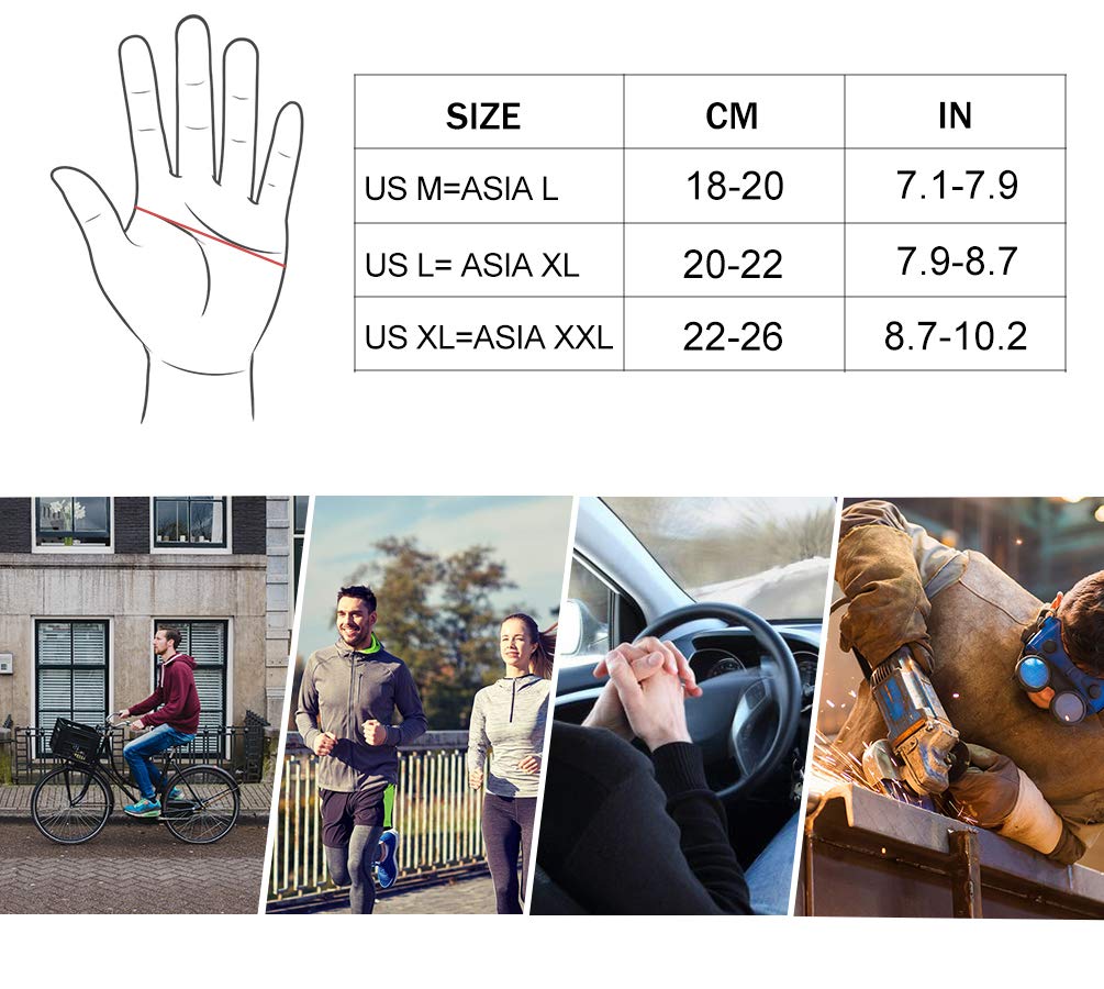 ROCKBROS Full Finger Cycling Gloves for Men, Motorcycle and Mountain Bike Gloves