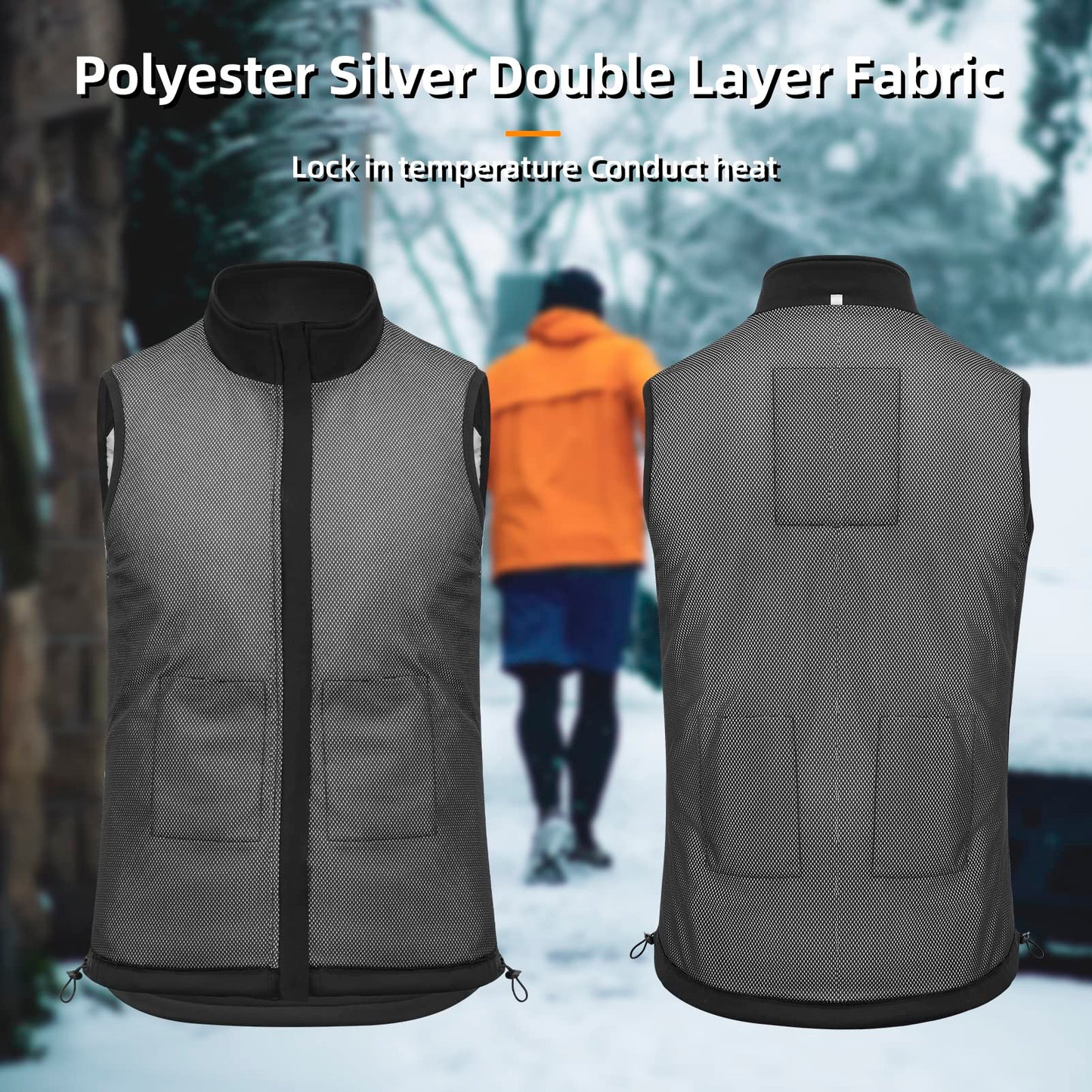 ROCKBROS Heated Vest – Fast Heating, 5 Zones, Unisex, Washable