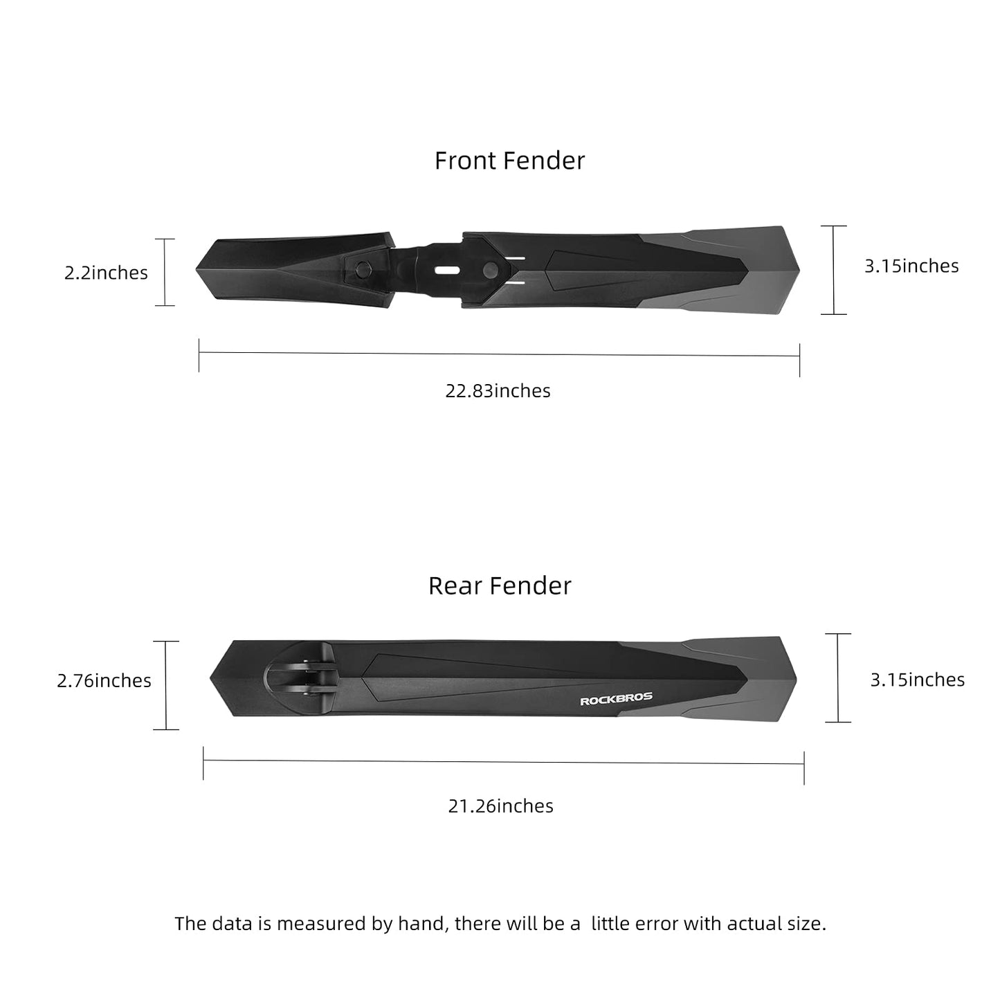 ROCKBROS Bike Adjustable MTB Mudguard Front/Rear Cycling Fender Bike Guards