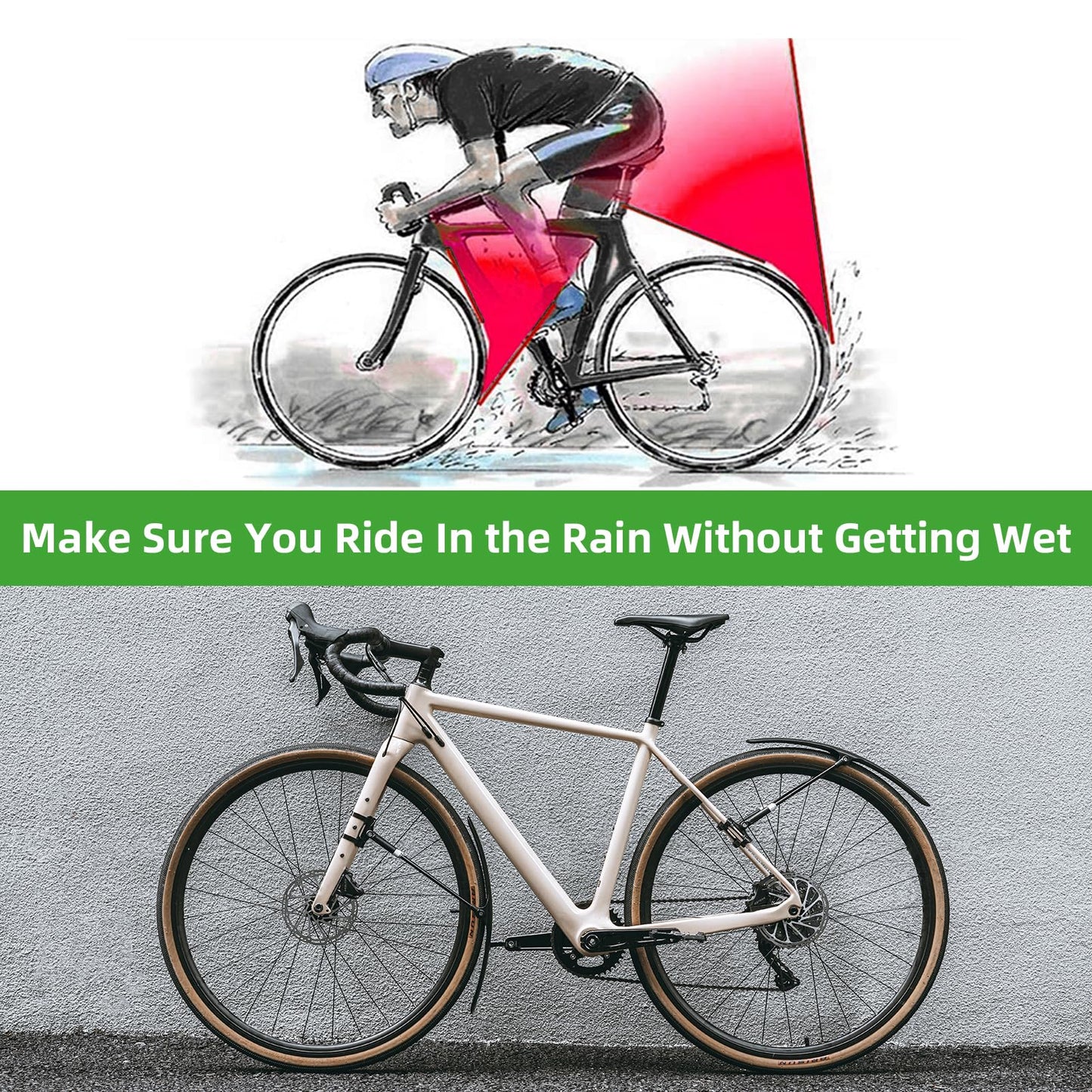 ROCKBROS Adjustable Bike Fenders Set for Road Bikes Easy Install