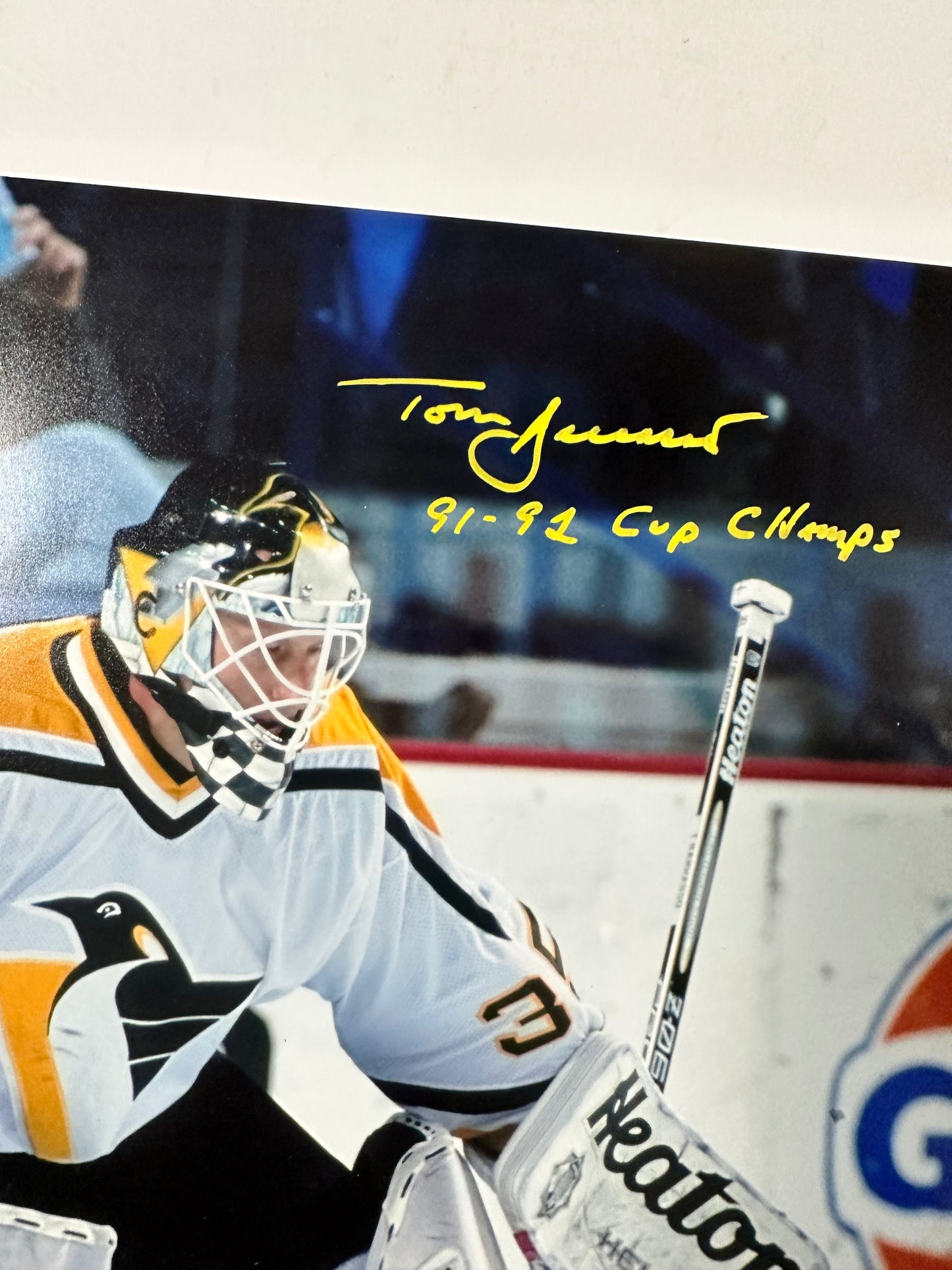 Tom Barrasso Signed Pittsburgh Penguins Matte 11x14 Photo Hockey NHL 1991 1992