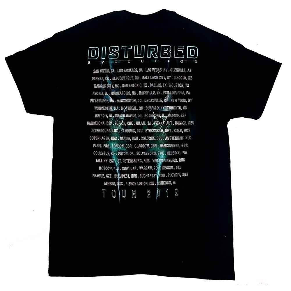 Disturbed Band Tour T-Mens T-shirt 2019 Evolution- Apocalpyse - 2 Sided