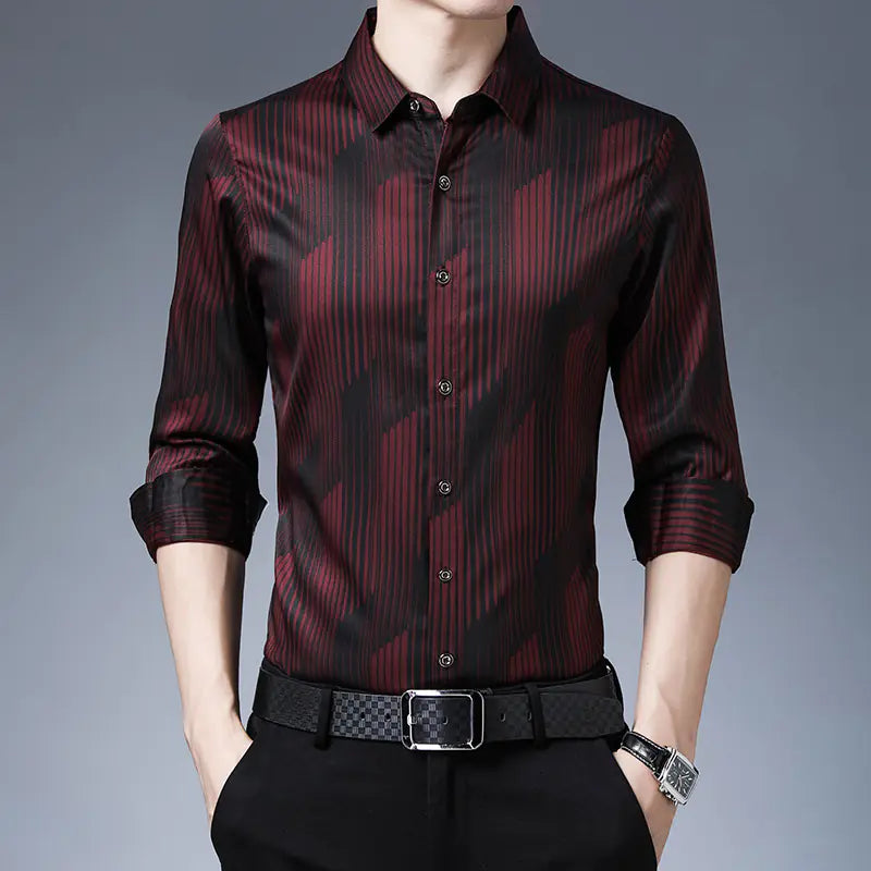 Men's Long Sleeve Thin Shirts for Middle Aged & Elderly