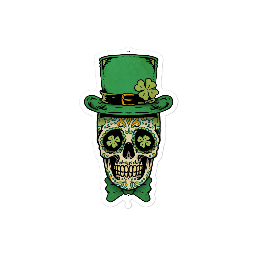 Shamrock Skull Sticker