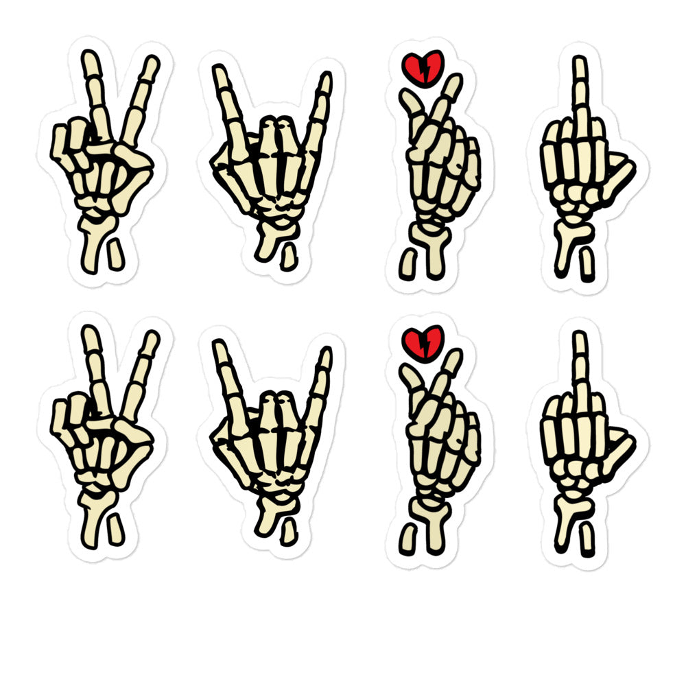 Skeleton Hands Sticker Sheet