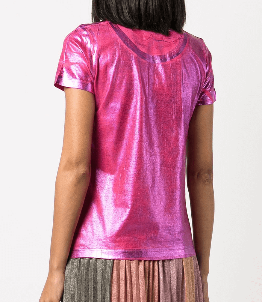 Metallic Coated Cotton T-Shirt