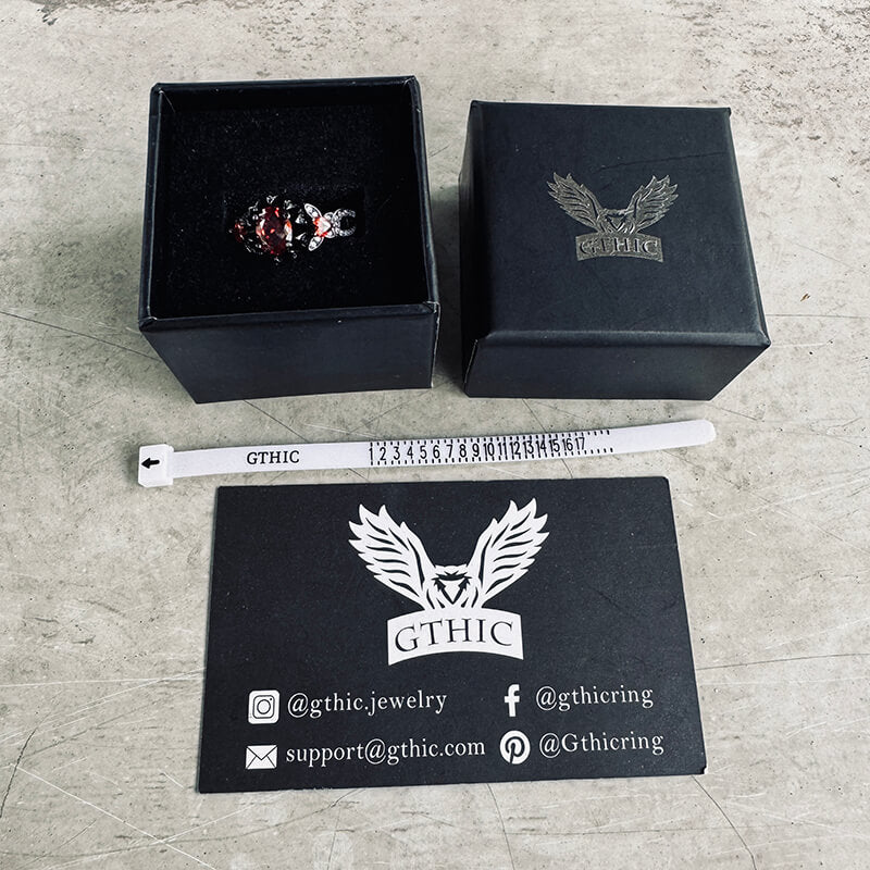 Lotus Zircon Inlaid Brass Gothic Ring