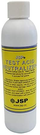 JSP Test Acid Neutralizer 5 oz Bottle for 10K 14K 18K 22K 24K Gold & Silver Platinum Testing Solutions Cleans Stones