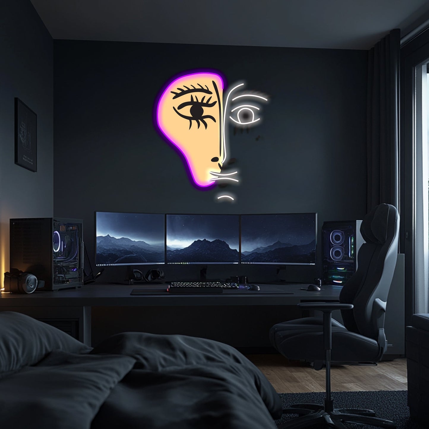 UV Printed Abstact Neon Wall Art- LV0112