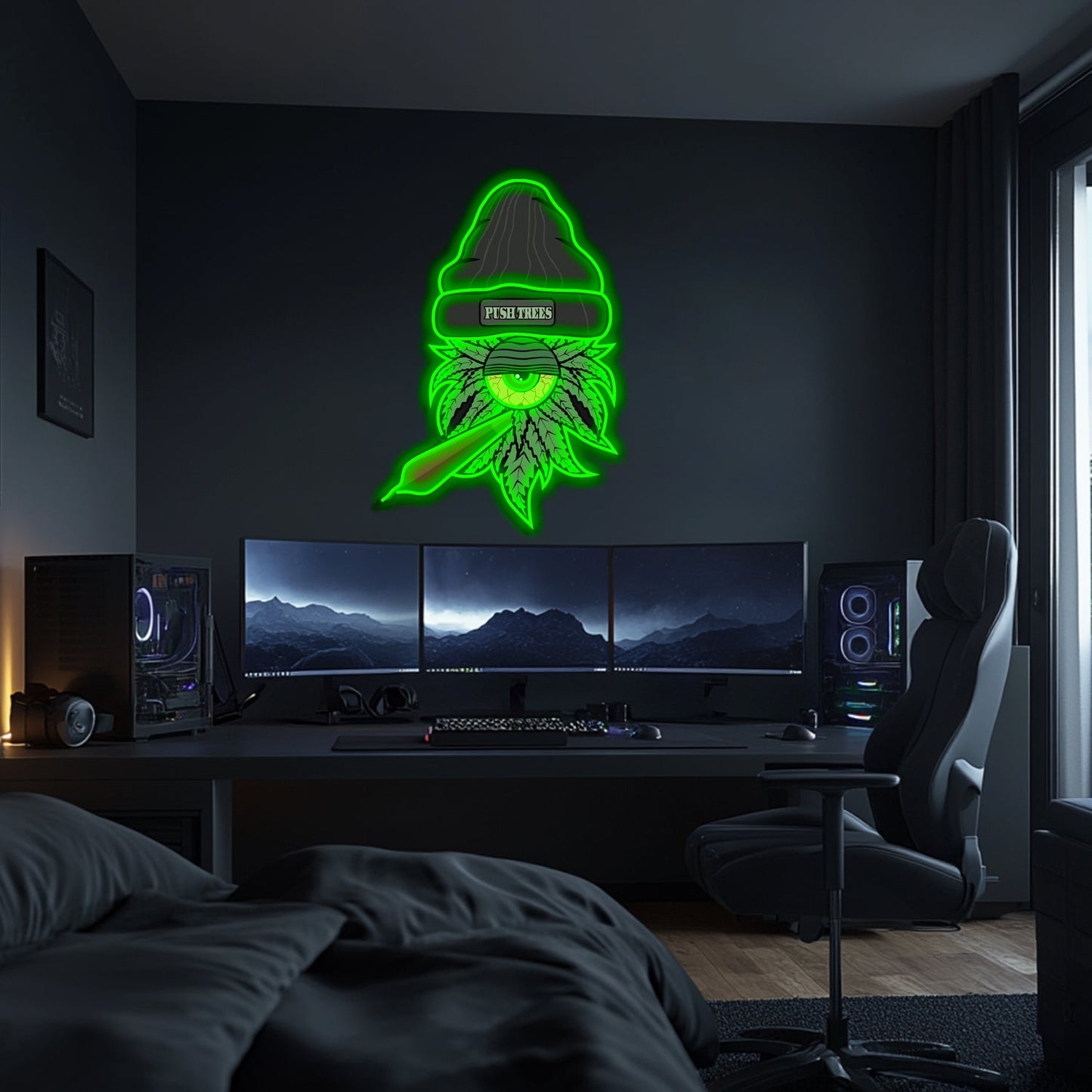 UV Printed Marijuana Neon Wall Art- LV0119